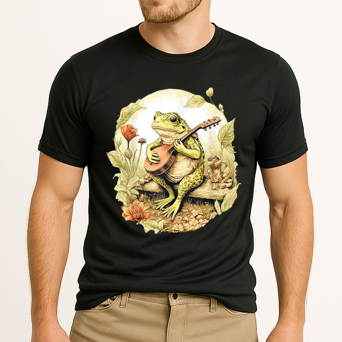 Frog Playing Banjo On Log Performance Shirt