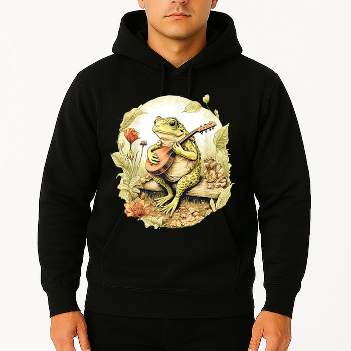 Frog Playing Banjo On Log Hoodie