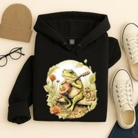 Frog Playing Banjo On Log Hoodie