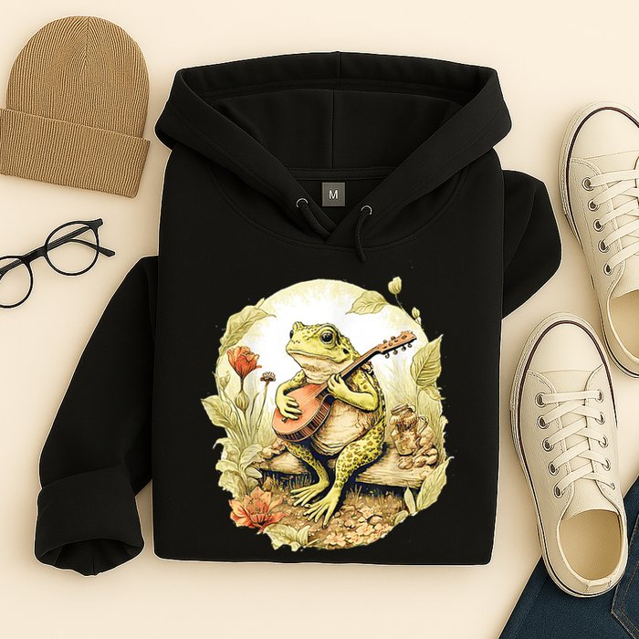 Frog Playing Banjo On Log Hoodie