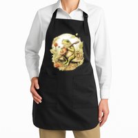 Frog Playing Banjo On Log Apron
