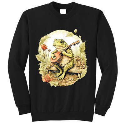 Frog Playing Banjo On Log Sweatshirt