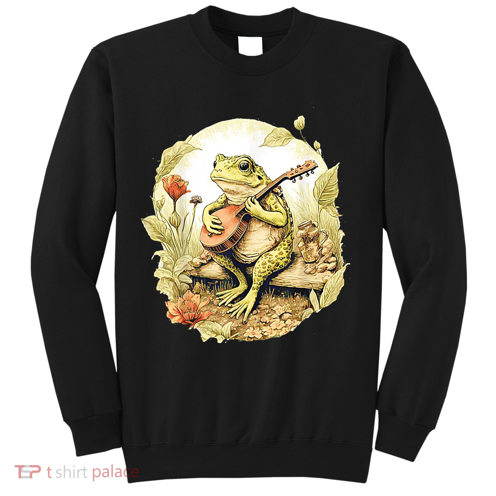 Frog Playing Banjo On Log Sweatshirt