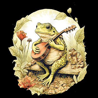 Frog Playing Banjo On Log T-Shirt