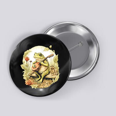 Frog Playing Banjo On Log Button