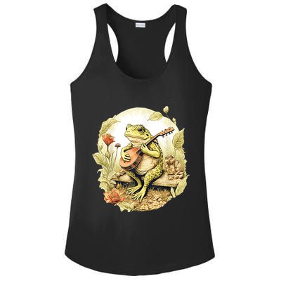 Frog Playing Banjo On Log Ladies PosiCharge Competitor Racerback Tank
