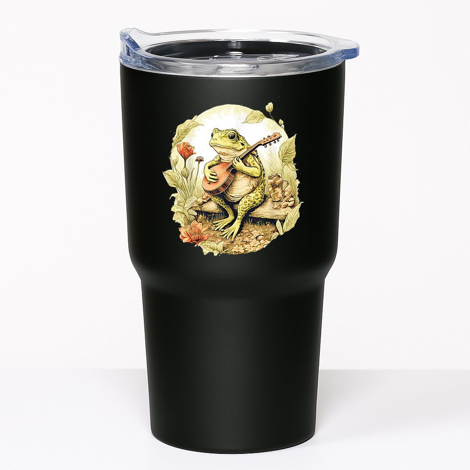 Frog Playing Banjo On Log Tumbler