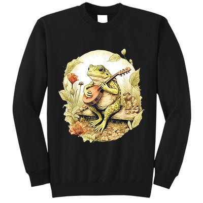 Frog Playing Banjo On Log Tall Sweatshirt
