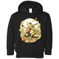 Frog Playing Banjo On Log Toddler Hoodie