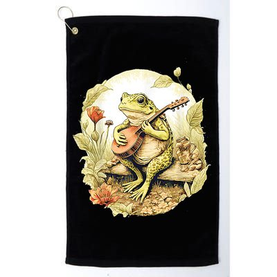 Frog Playing Banjo On Log Golf Towel