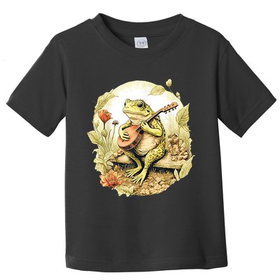 Frog Playing Banjo On Log Toddler T-Shirt