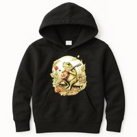 Frog Playing Banjo On Log Kids Hoodie