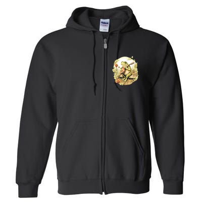 Frog Playing Banjo On Log Full Zip Hoodie