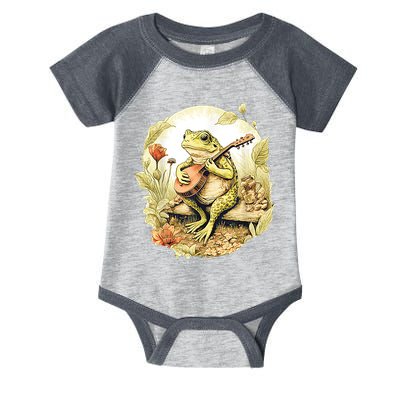 Frog Playing Banjo On Log Infant Baby Jersey Bodysuit