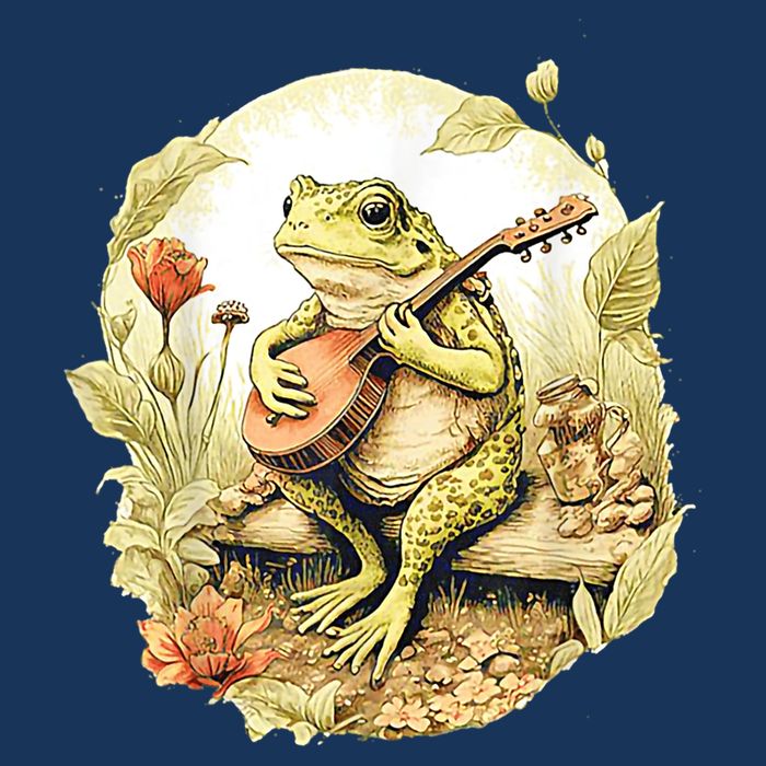 Frog Playing Banjo On Log Infant Baby Jersey Bodysuit