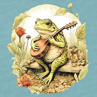 Frog Playing Banjo On Log Sueded Cloud Jersey T-Shirt