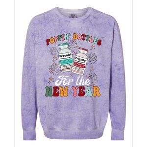 Funny Poppin Bottles For The New Year Icu Nurse Propofol Crna Colorblast Crewneck Sweatshirt