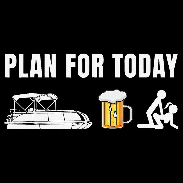 Funny Pontoon Boat Plan for Today Beer Boating  Cooling Performance Crew T-Shirt
