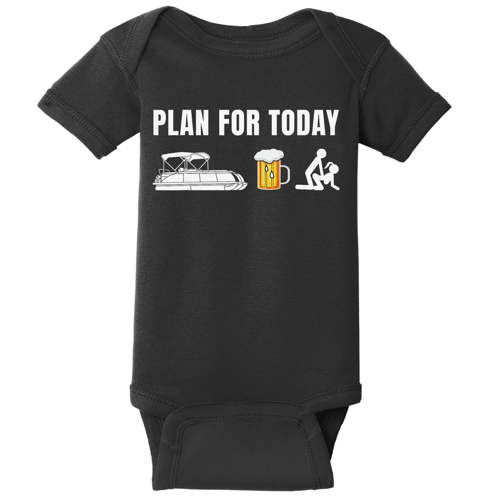 Funny Pontoon Boat Plan for Today Beer Boating  Baby Bodysuit
