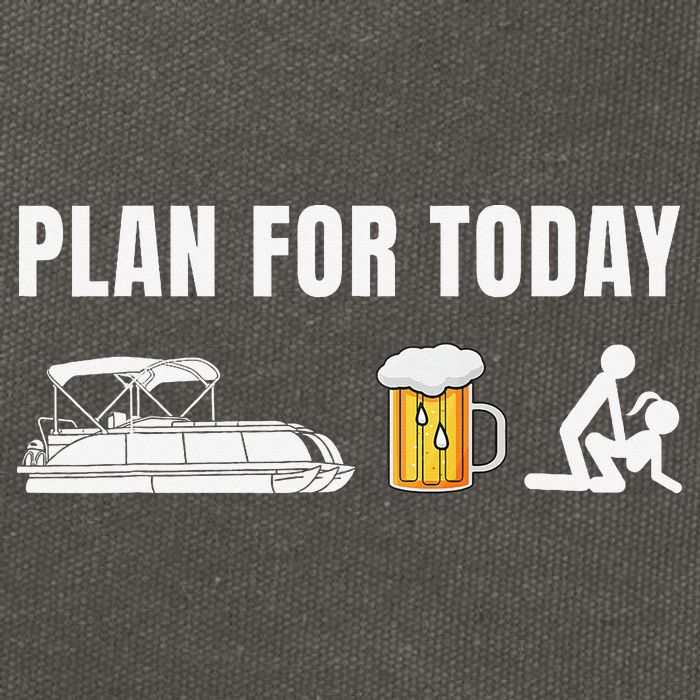 Funny Pontoon Boat Plan for Today Beer Boating  Cotton Canvas Backpack