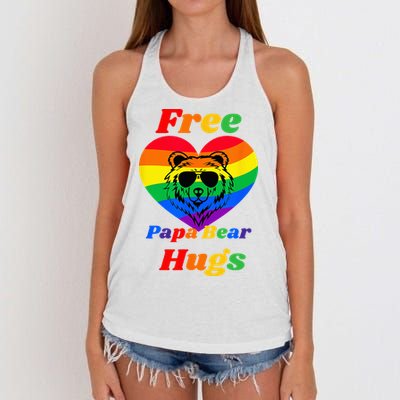 Free Papa Bear Hugs Women's Knotted Racerback Tank