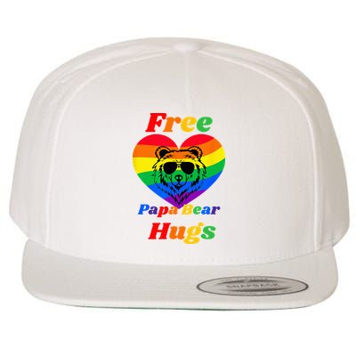 Free Papa Bear Hugs Wool Snapback Cap