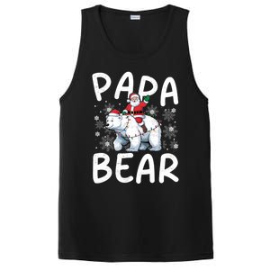 Funny Papa Bear Christmas Lights Santa Hat Snowflakes Xmas Great Gift PosiCharge Competitor Tank