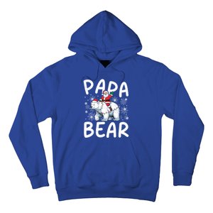 Funny Papa Bear Christmas Lights Santa Hat Snowflakes Xmas Great Gift Hoodie