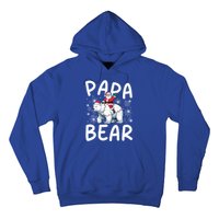 Funny Papa Bear Christmas Lights Santa Hat Snowflakes Xmas Great Gift Hoodie