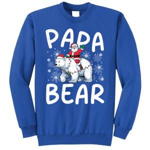 Funny Papa Bear Christmas Lights Santa Hat Snowflakes Xmas Great Gift Sweatshirt