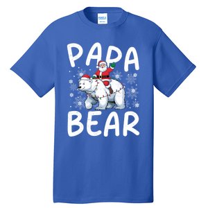 Funny Papa Bear Christmas Lights Santa Hat Snowflakes Xmas Great Gift Tall T-Shirt