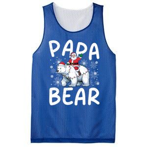 Funny Papa Bear Christmas Lights Santa Hat Snowflakes Xmas Great Gift Mesh Reversible Basketball Jersey Tank