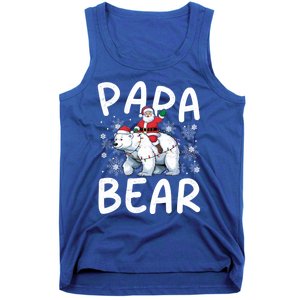 Funny Papa Bear Christmas Lights Santa Hat Snowflakes Xmas Great Gift Tank Top