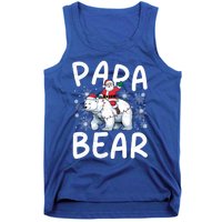 Funny Papa Bear Christmas Lights Santa Hat Snowflakes Xmas Great Gift Tank Top