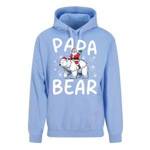 Funny Papa Bear Christmas Lights Santa Hat Snowflakes Xmas Great Gift Unisex Surf Hoodie