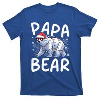 Funny Papa Bear Christmas Santa Hat Lights Snowflakes Xmas Gift T-Shirt