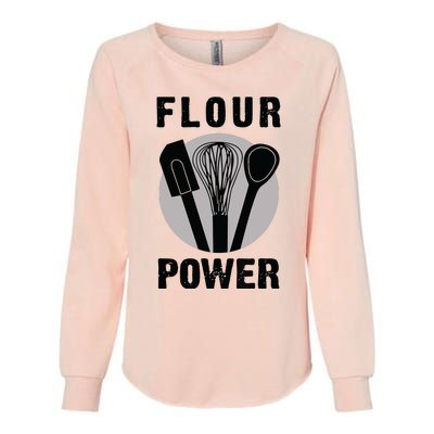 FLOUR POWER Baking Cooking Bread Making Chefs Womens California Wash Sweatshirt