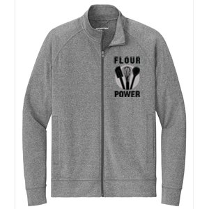 FLOUR POWER Baking Cooking Bread Making Chefs Stretch Full-Zip Cadet Jacket