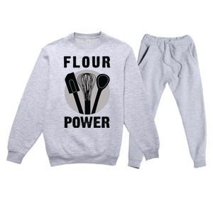 FLOUR POWER Baking Cooking Bread Making Chefs Premium Crewneck Sweatsuit Set