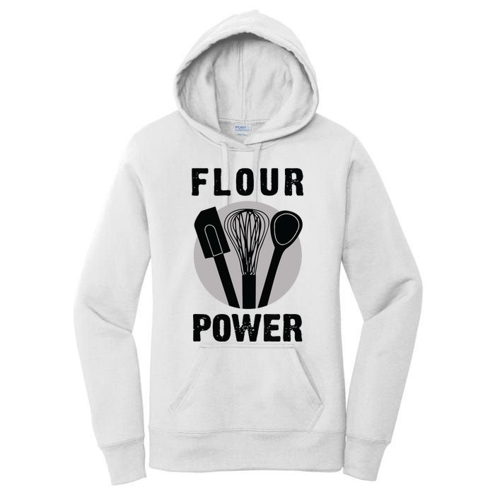 FLOUR POWER Baking Cooking Bread Making Chefs Women's Pullover Hoodie