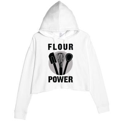 FLOUR POWER Baking Cooking Bread Making Chefs Crop Fleece Hoodie