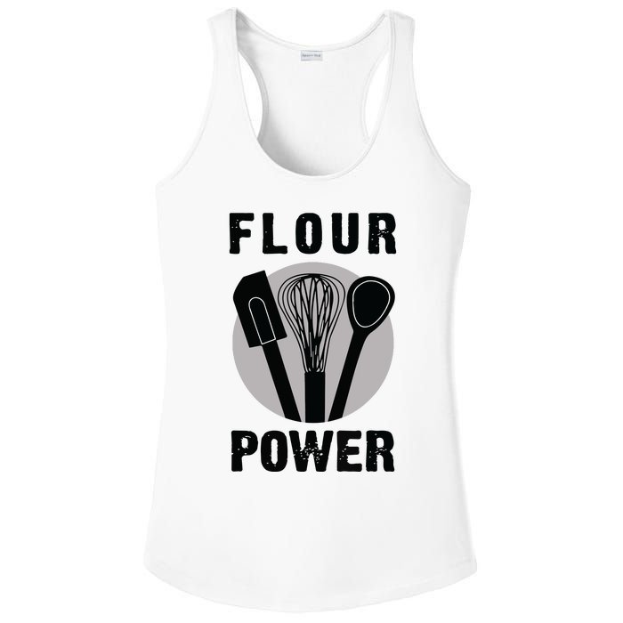 FLOUR POWER Baking Cooking Bread Making Chefs Ladies PosiCharge Competitor Racerback Tank