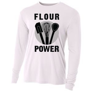 FLOUR POWER Baking Cooking Bread Making Chefs Cooling Performance Long Sleeve Crew