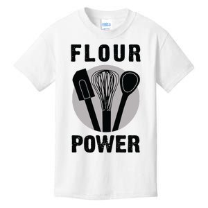 FLOUR POWER Baking Cooking Bread Making Chefs Kids T-Shirt