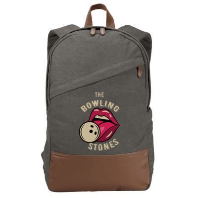 Funny Pun Bowling Stone Cotton Canvas Backpack