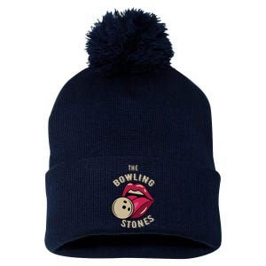 Funny Pun Bowling Stone Pom Pom 12in Knit Beanie