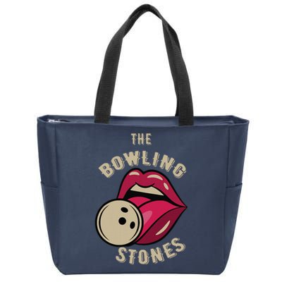 Funny Pun Bowling Stone Zip Tote Bag