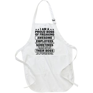 Funny Proud Boss Employee Appreciation Office Funny Boss Full-Length Apron With Pockets