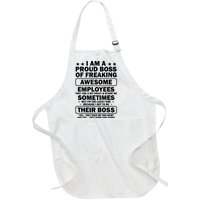 Funny Proud Boss Employee Appreciation Office Funny Boss Full-Length Apron With Pockets