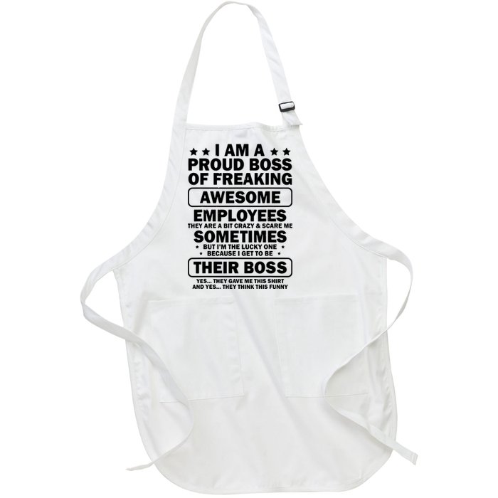 Funny Proud Boss Employee Appreciation Office Funny Boss Full-Length Apron With Pockets